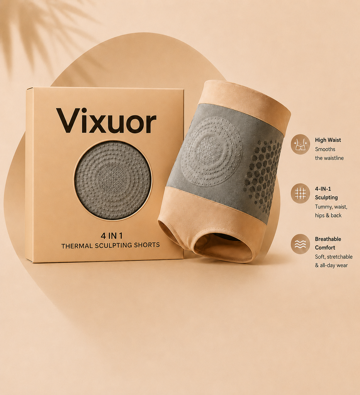 Vixuor Official Store | 4-In-1  Fat-Burn Shorts Introducing the Thermal Sculpting System for a Smoother-Looking Silhouette